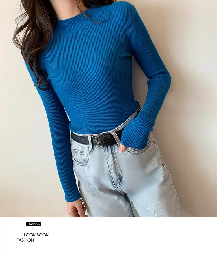 Half Turtleneck Knitwear Women Autumn Slimming — feature 13