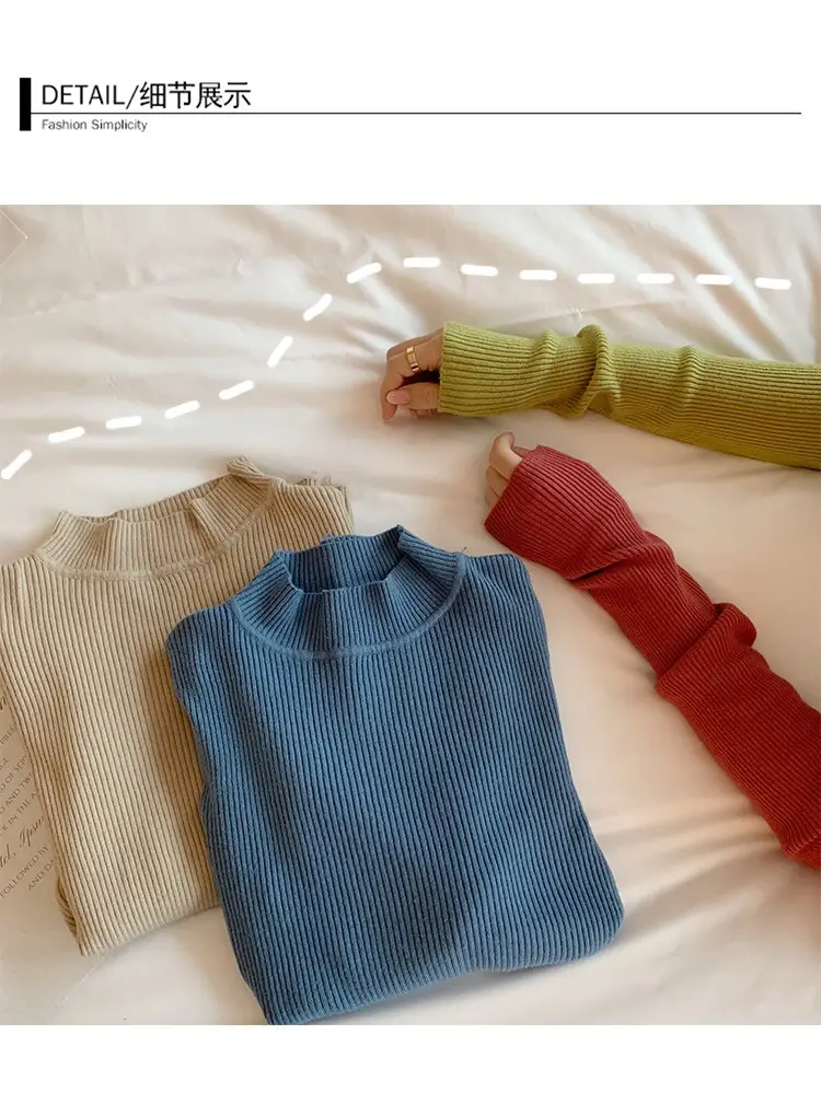 Half Turtleneck Knitwear Women Autumn Slimming — feature 17