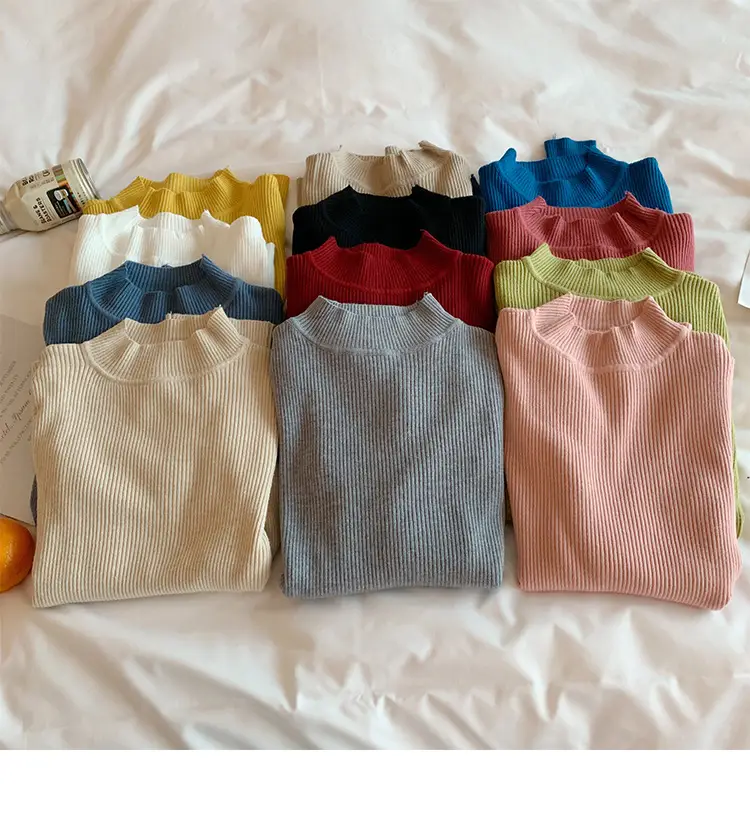 Half Turtleneck Knitwear Women Autumn Slimming — feature 18
