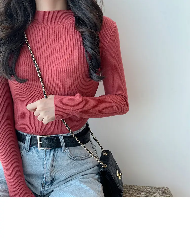 Half Turtleneck Knitwear Women Autumn Slimming — feature 9