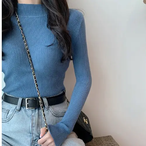 Half Turtleneck Knitwear Women Autumn Slimming - Image 7
