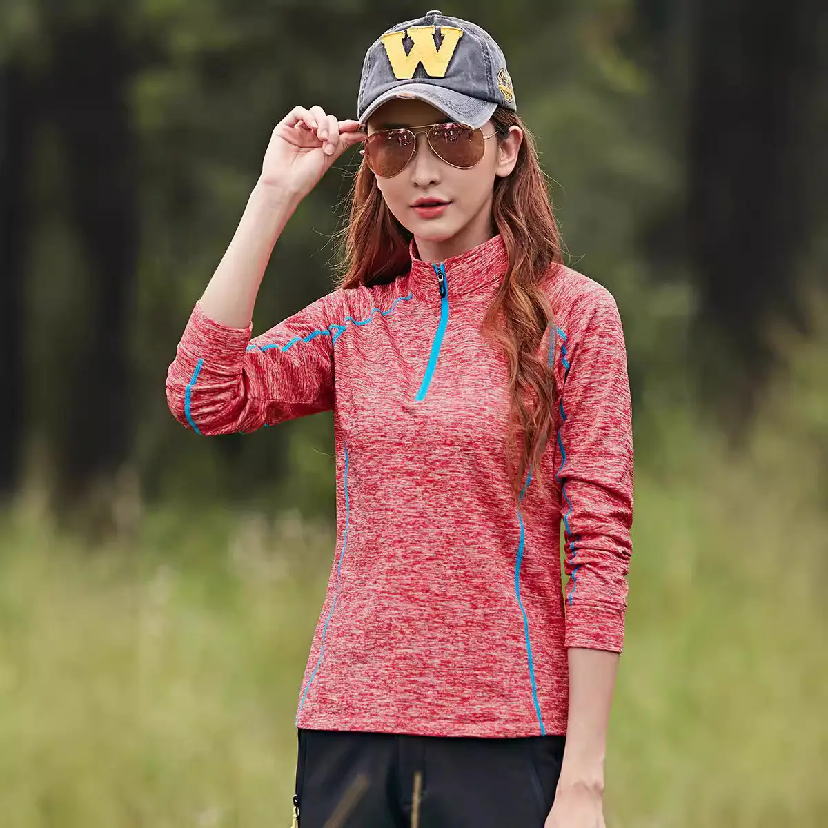 Women Purple Running Top Quick-Drying Stretch Fit - Image 12