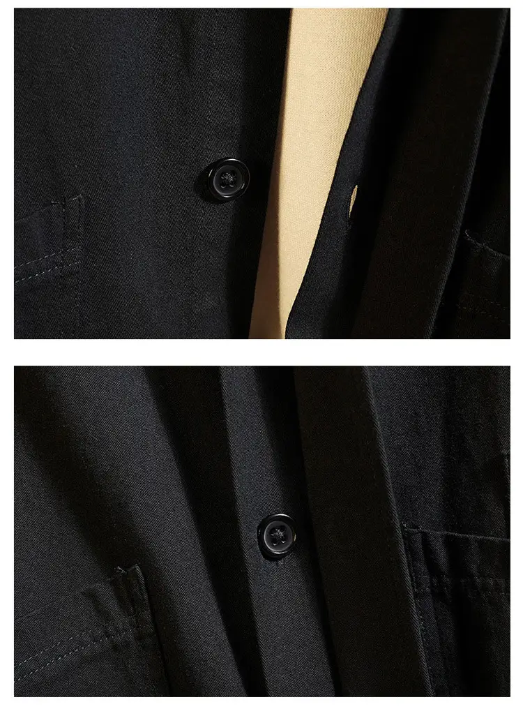 Men's Printed Long-sleeve Coat Olive Green Hong Kong Style — feature 17