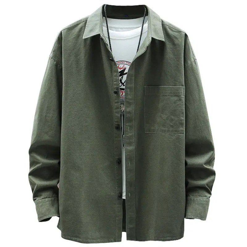 Men's Light Blue Long Sleeve Shirt Autumn Wear - Image 14