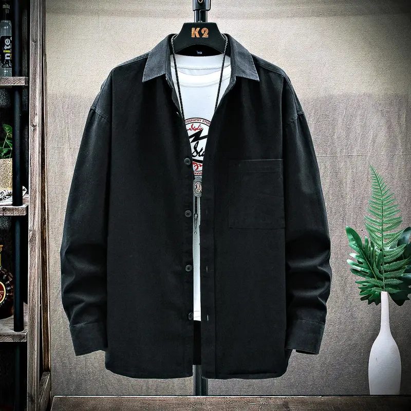 Men's Light Blue Long Sleeve Shirt Autumn Wear - Image 5