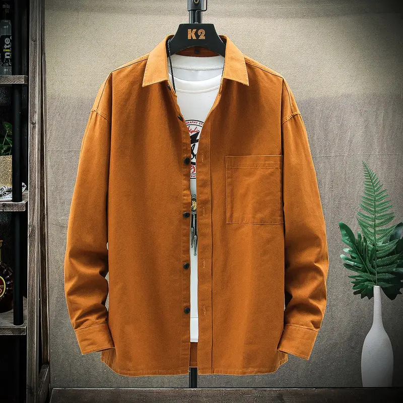 Men's Light Blue Long Sleeve Shirt Autumn Wear - Image 6