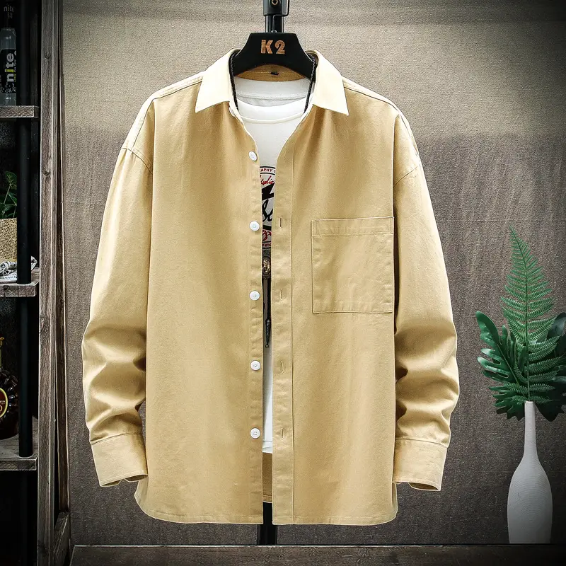 Men's Light Blue Long Sleeve Shirt Autumn Wear - Image 7
