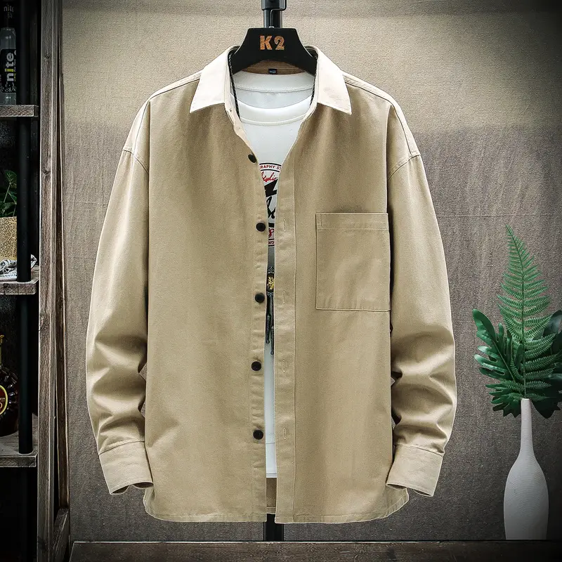 Men's Light Blue Long Sleeve Shirt Autumn Wear - Image 9