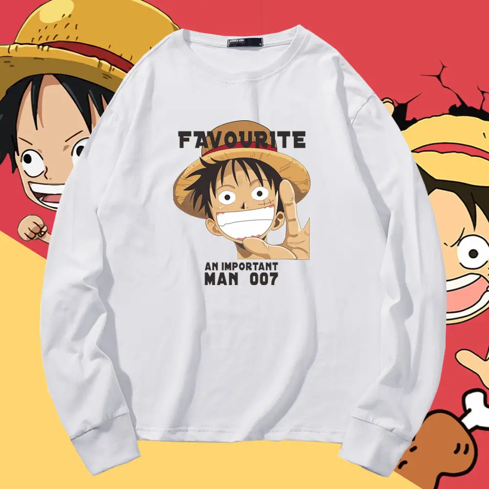 One Piece Luffy Long Sleeve Red Sweatshirt - Image 11