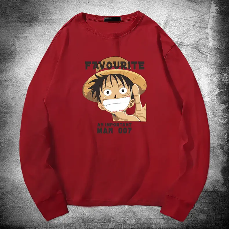 One Piece Luffy Long Sleeve Red Sweatshirt - Image 13