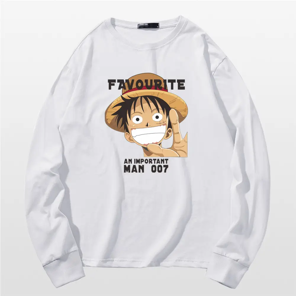 One Piece Luffy Long Sleeve Red Sweatshirt - Image 2