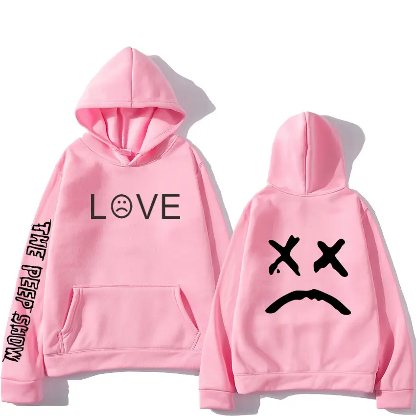 Blue Printed Hoodie Set for Men Love Face Design - Image 15