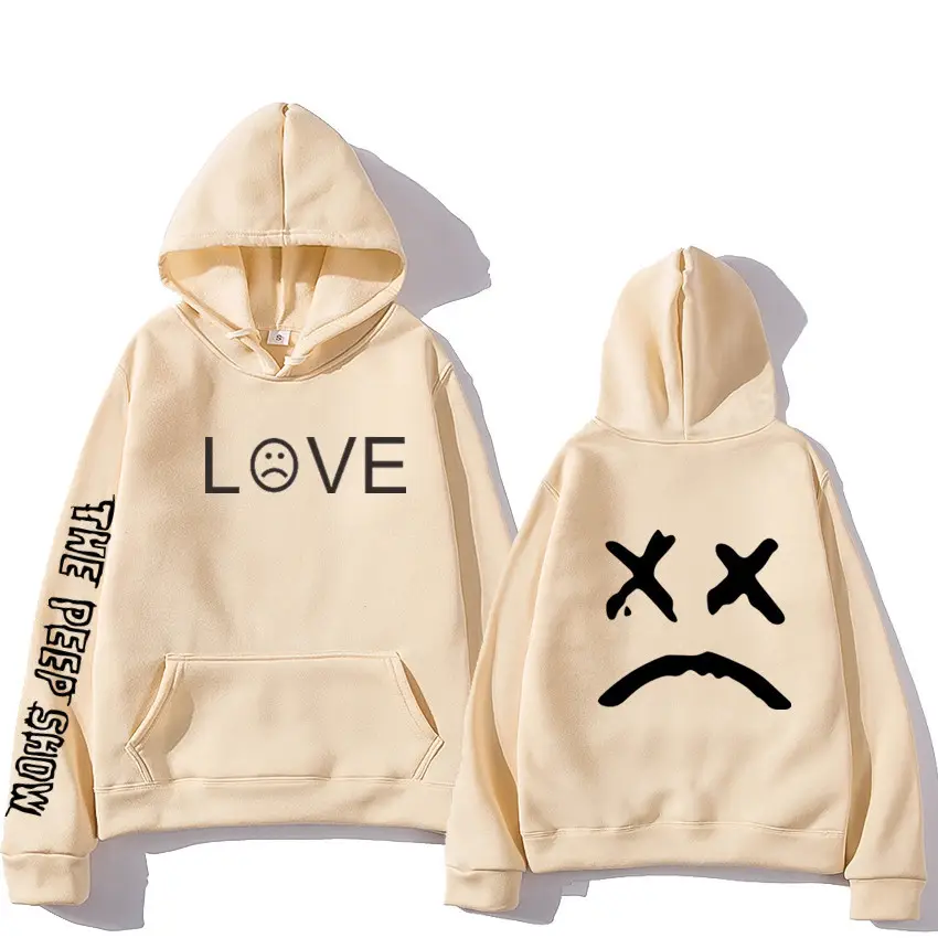 Blue Printed Hoodie Set for Men Love Face Design - Image 16