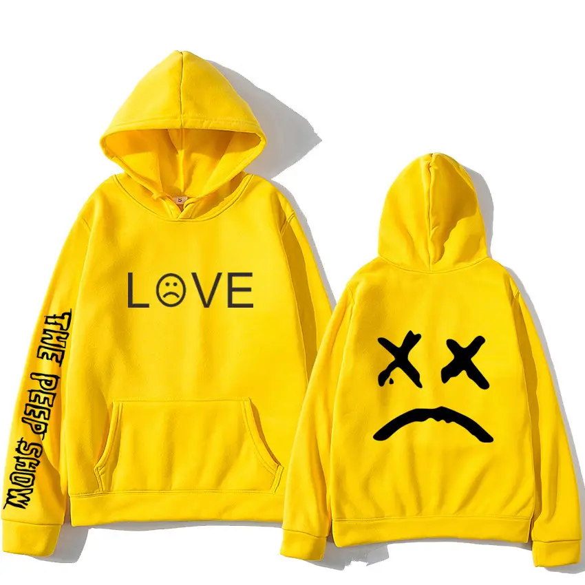 Blue Printed Hoodie Set for Men Love Face Design - Image 17