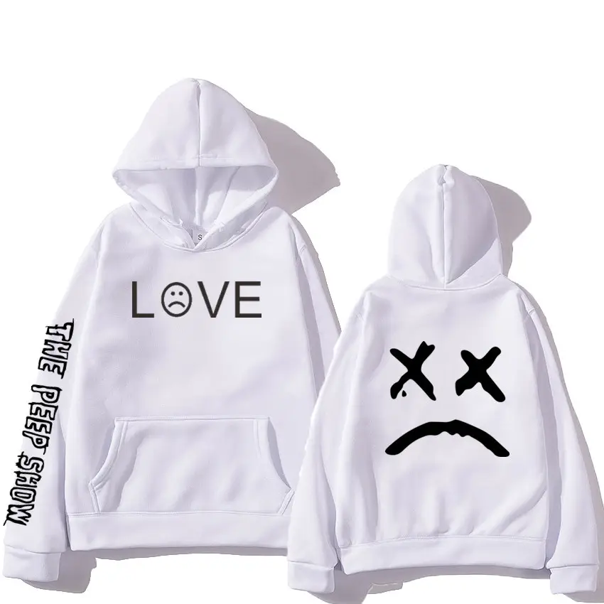 Blue Printed Hoodie Set for Men Love Face Design - Image 18