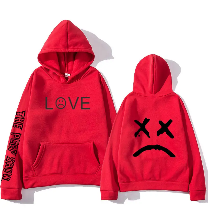 Blue Printed Hoodie Set for Men Love Face Design - Image 19