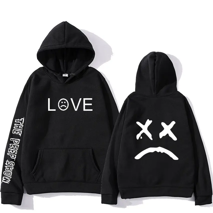 Blue Printed Hoodie Set for Men Love Face Design - Image 2
