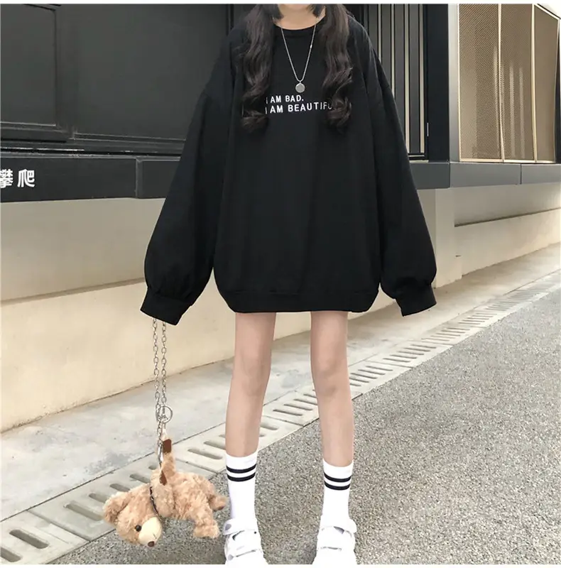 Women Loose Sweatshirt Maroon Long Sleeve 2025 — feature 10