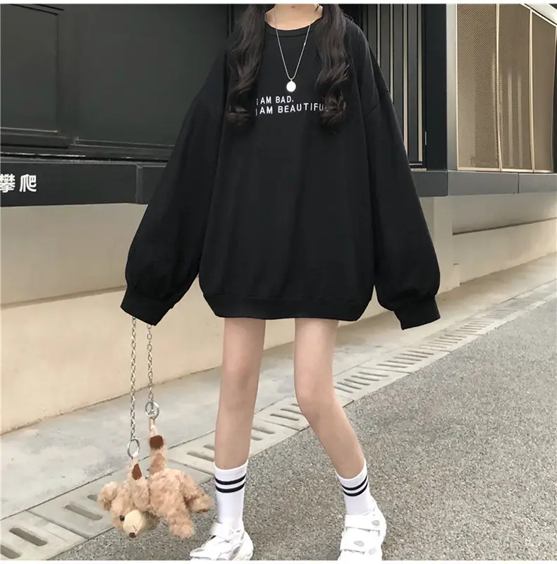 Women Loose Sweatshirt Maroon Long Sleeve 2025 — feature 11