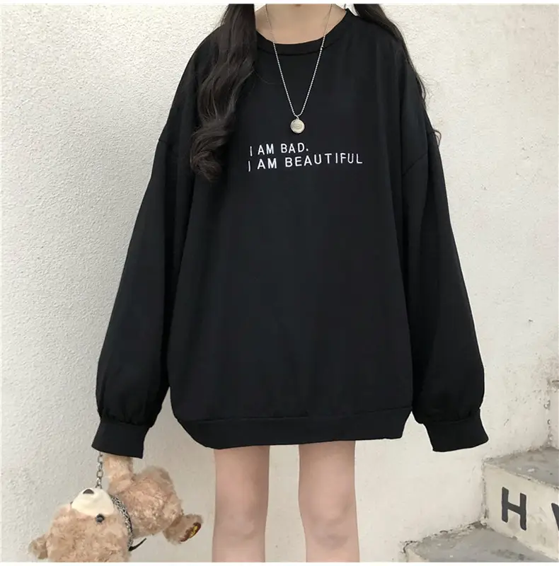 Women Loose Sweatshirt Maroon Long Sleeve 2025 — feature 13