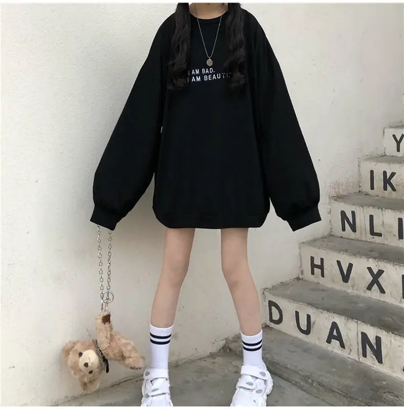Women Loose Sweatshirt Maroon Long Sleeve 2025 — feature 14