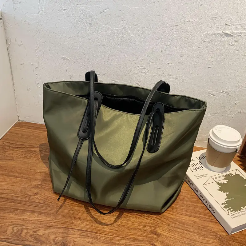 Korean Style Large Capacity Women's Tote Bag Olive Green