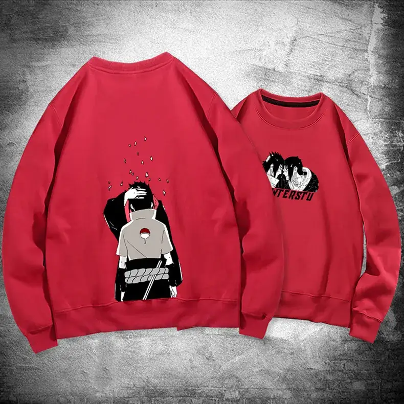 Naruto Anime Print Red Sweatshirt Set for Men Women - Image 13