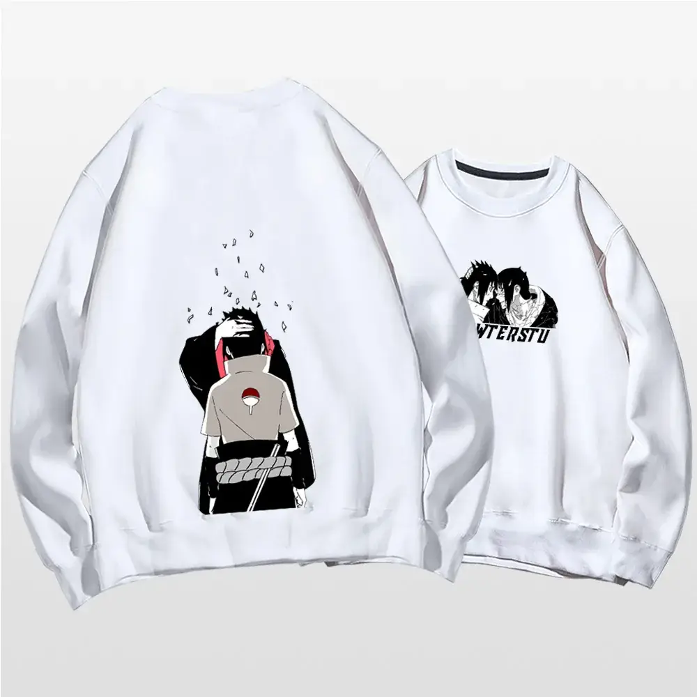 Naruto Anime Print Red Sweatshirt Set for Men Women - Image 2