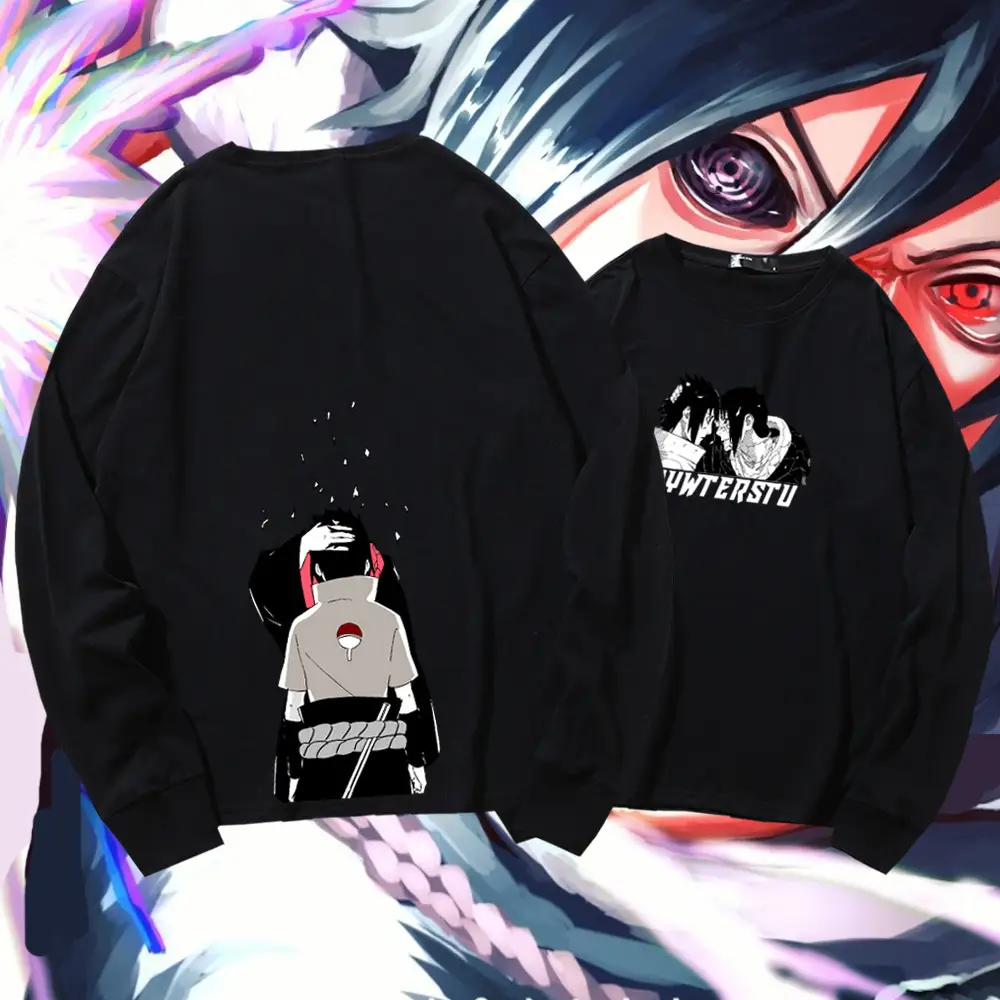 Naruto Anime T-Shirt Blue Cotton Long Sleeve