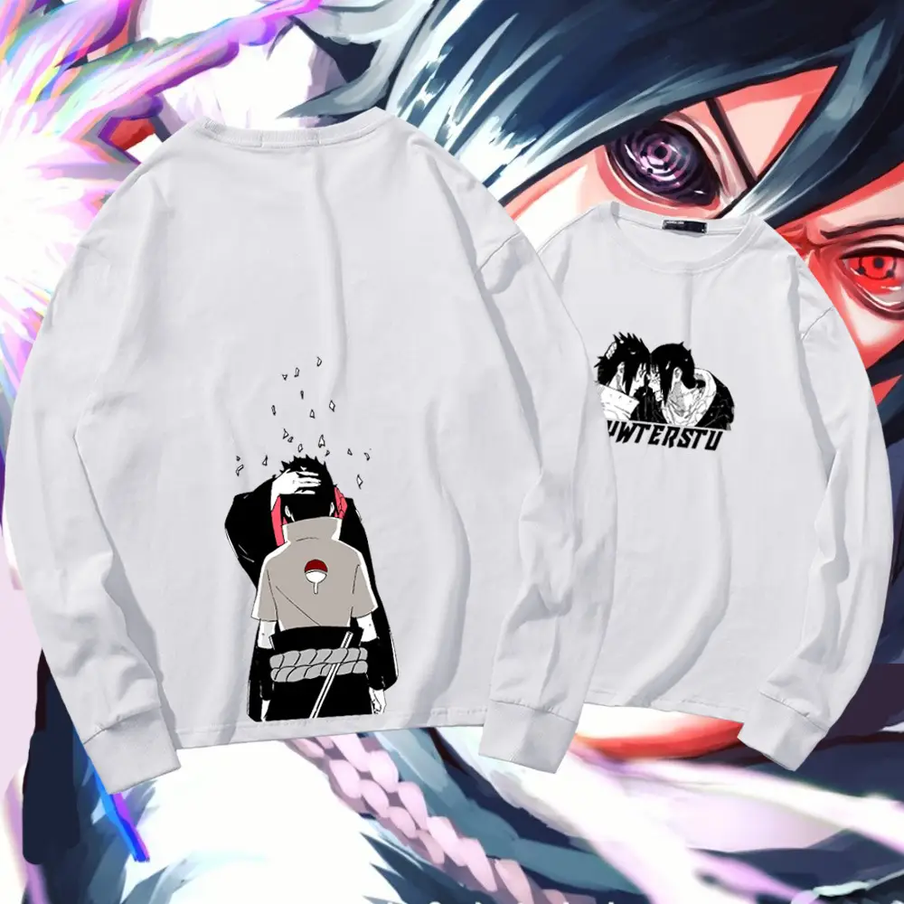 Naruto Anime T-Shirt Blue Cotton Long Sleeve