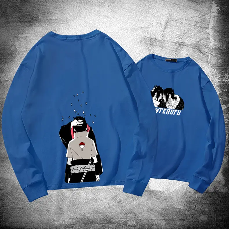 Naruto Anime T-Shirt Blue Cotton Long Sleeve