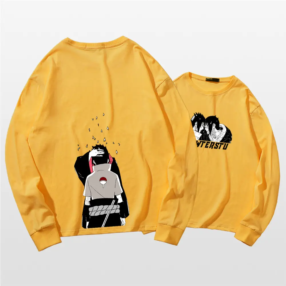 Naruto Anime T-Shirt Blue Cotton Long Sleeve