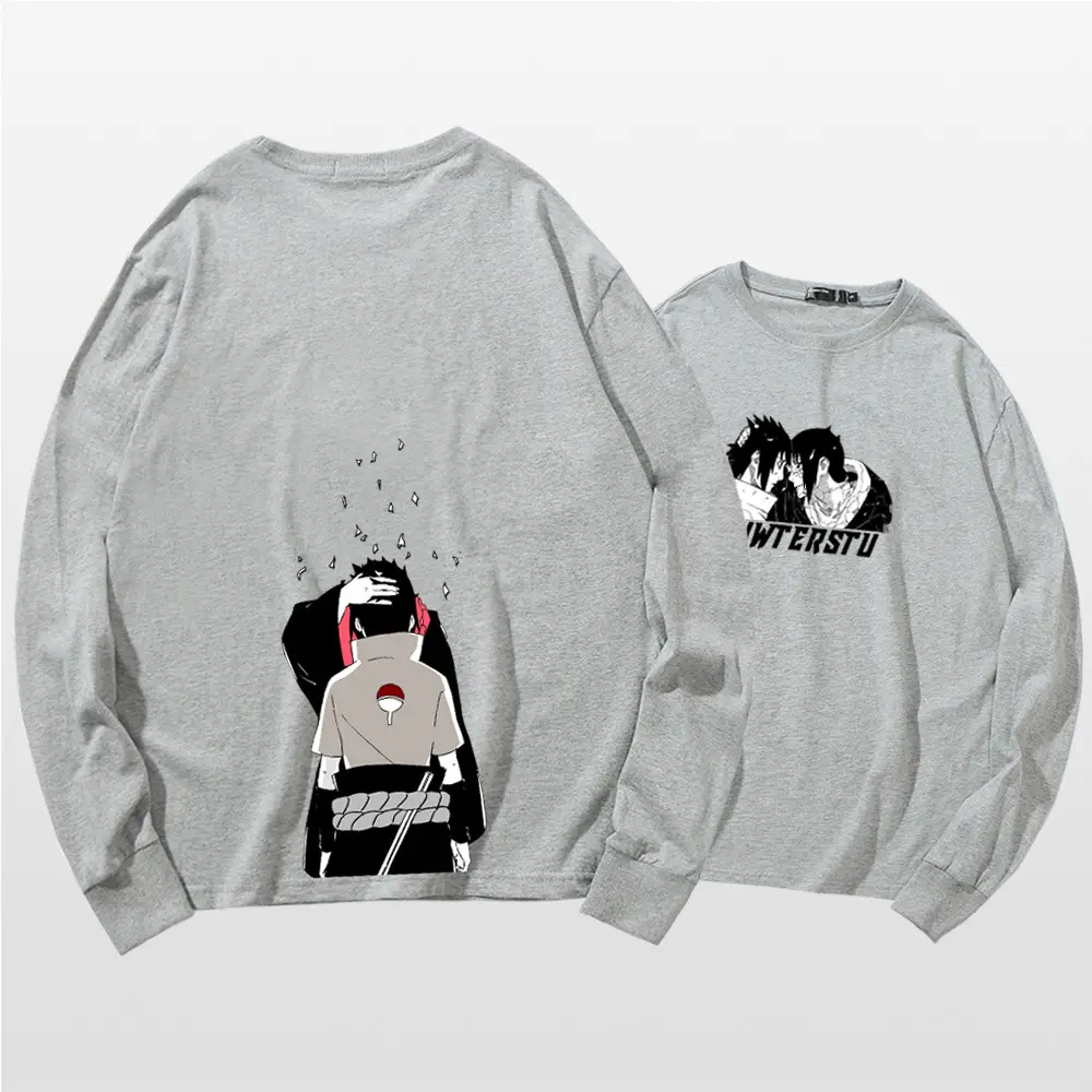 Naruto Anime T-Shirt Blue Cotton Long Sleeve