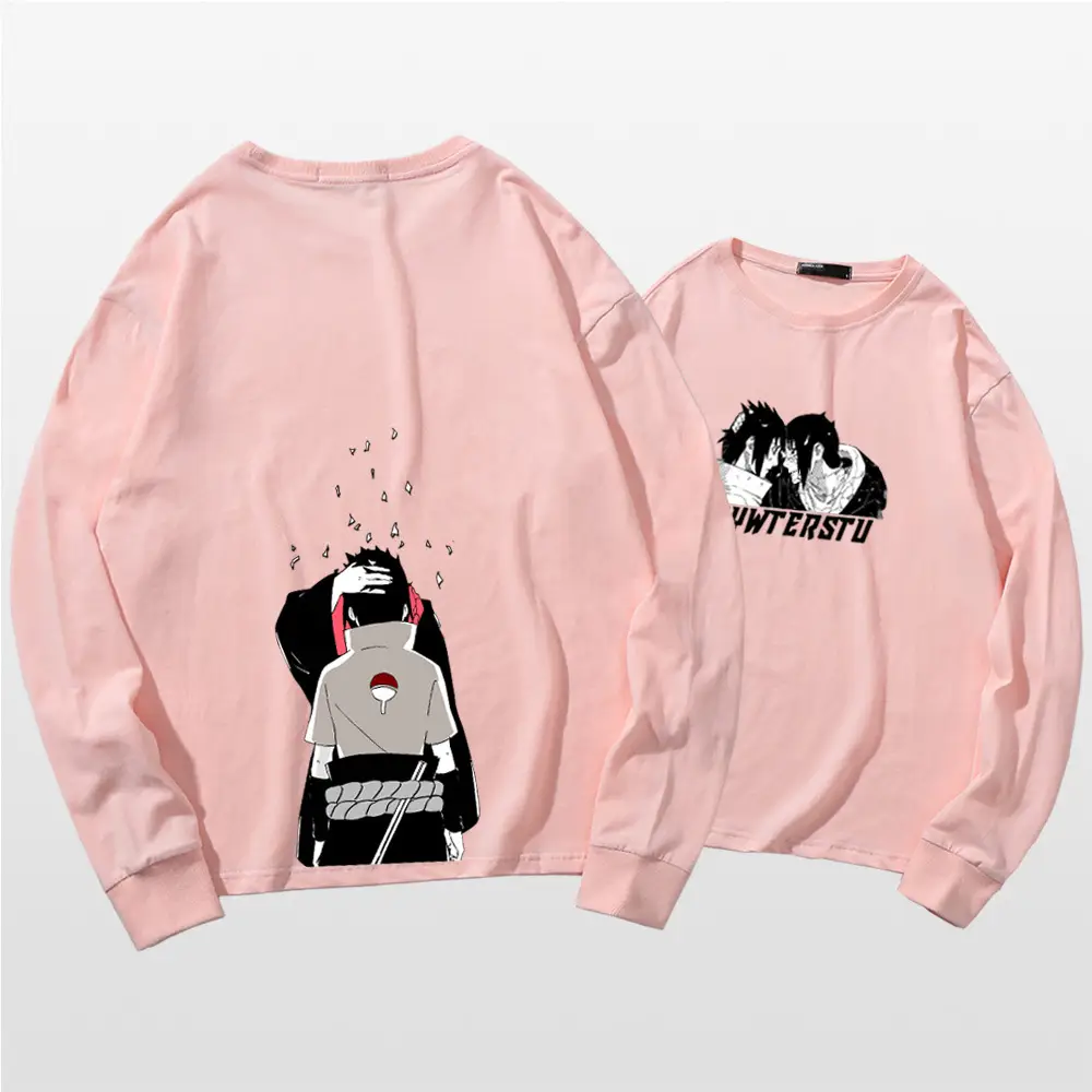 Naruto Anime T-Shirt Blue Cotton Long Sleeve