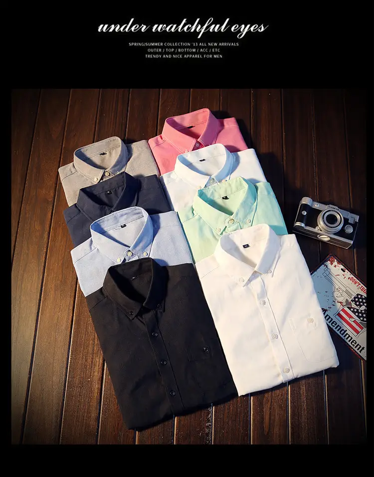 Men's White Slim Fit Long Sleeve Korean Style Shirt — feature 6