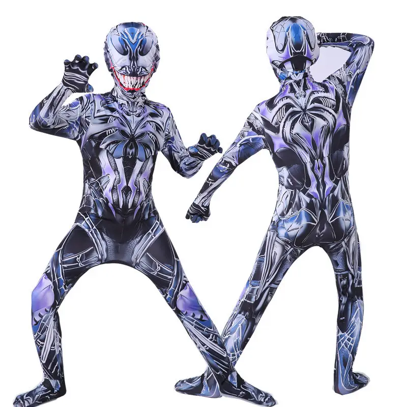 Black Venom Spider-Man Jumpsuit Kids Cosplay Suit - Image 2