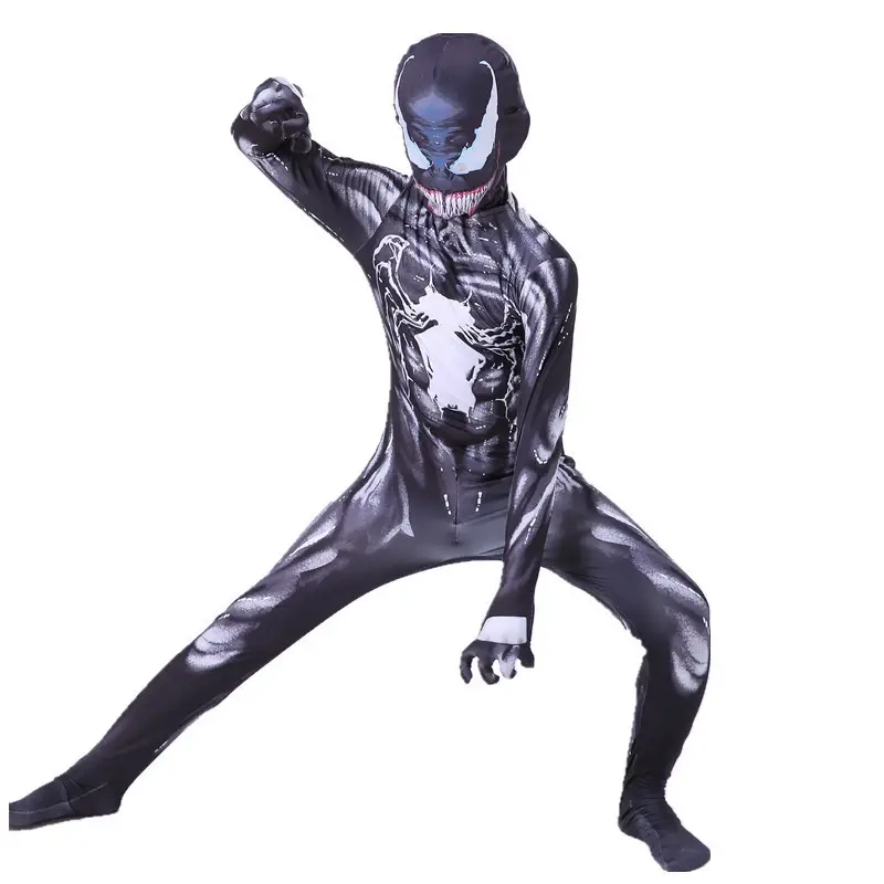 Black Venom Spider-Man Jumpsuit Kids Cosplay Suit - Image 4