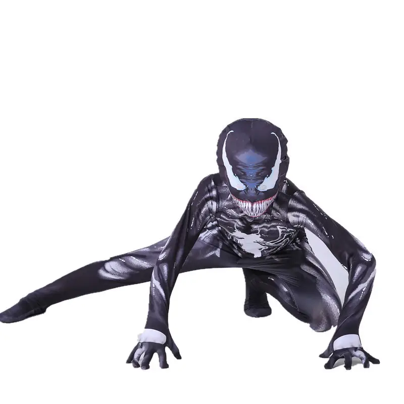 Black Venom Spider-Man Jumpsuit Kids Cosplay Suit - Image 5