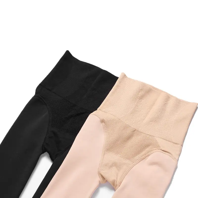 Fleece Lined Fishbone High Waist Tummy Control Pants for Women, Black & Beige, Autumn Winter - Image 13