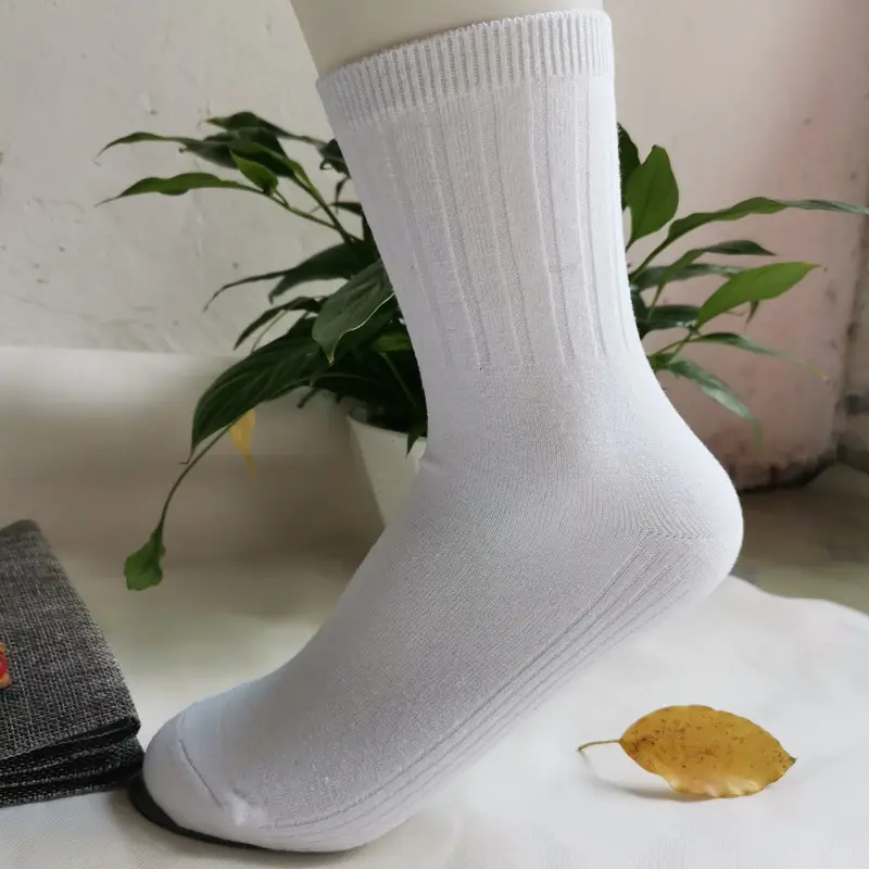 Autumn and Winter Hot-Selling Thick Pure Cotton Socks for Men and Women, Mid-Calf Socks, Double-Needle Solid Color Vertical Stripe Warm Casual Business Socks Wholesale — feature 11