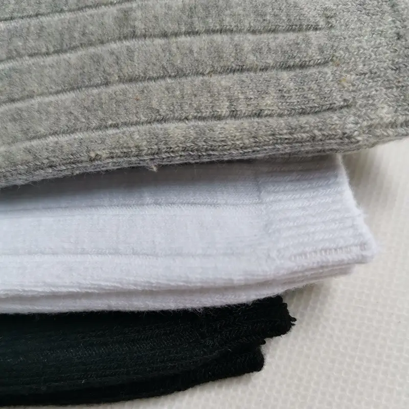 Autumn and Winter Hot-Selling Thick Pure Cotton Socks for Men and Women, Mid-Calf Socks, Double-Needle Solid Color Vertical Stripe Warm Casual Business Socks Wholesale — feature 8