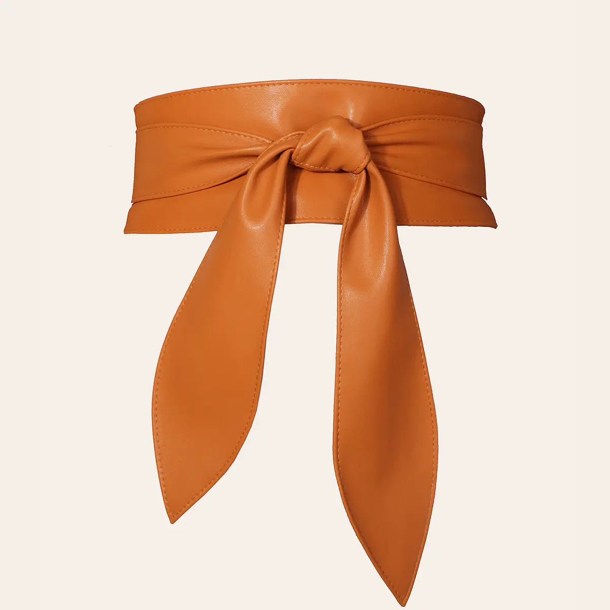 Blue Wide Waist Cover with Bow Ribbon Tie Belt