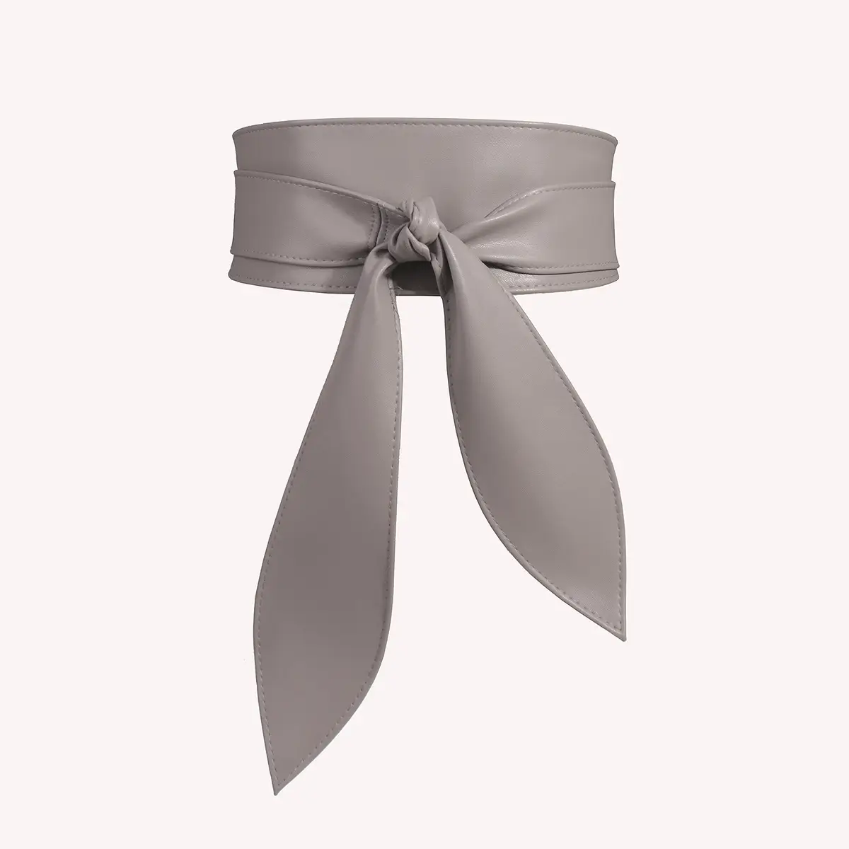 Blue Wide Waist Cover with Bow Ribbon Tie Belt