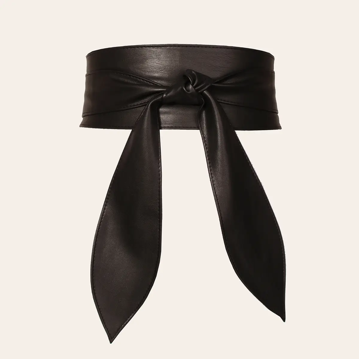 Blue Wide Waist Cover with Bow Ribbon Tie Belt
