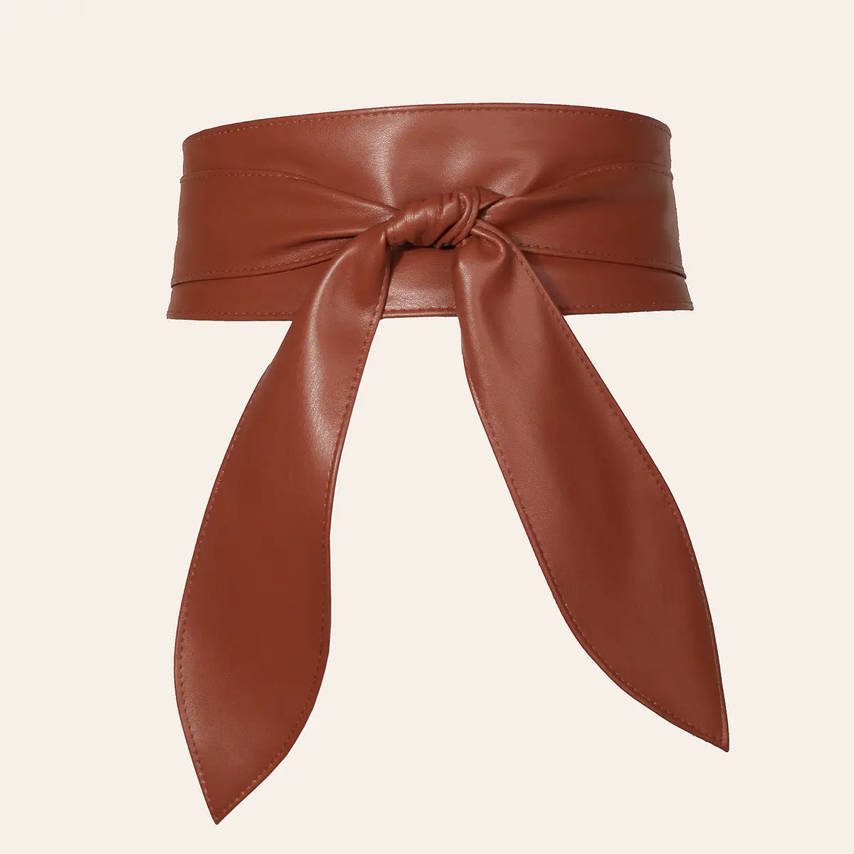 Blue Wide Waist Cover with Bow Ribbon Tie Belt
