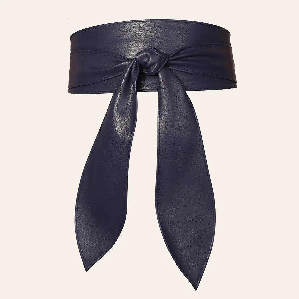 Blue Wide Waist Cover with Bow Ribbon Tie Belt