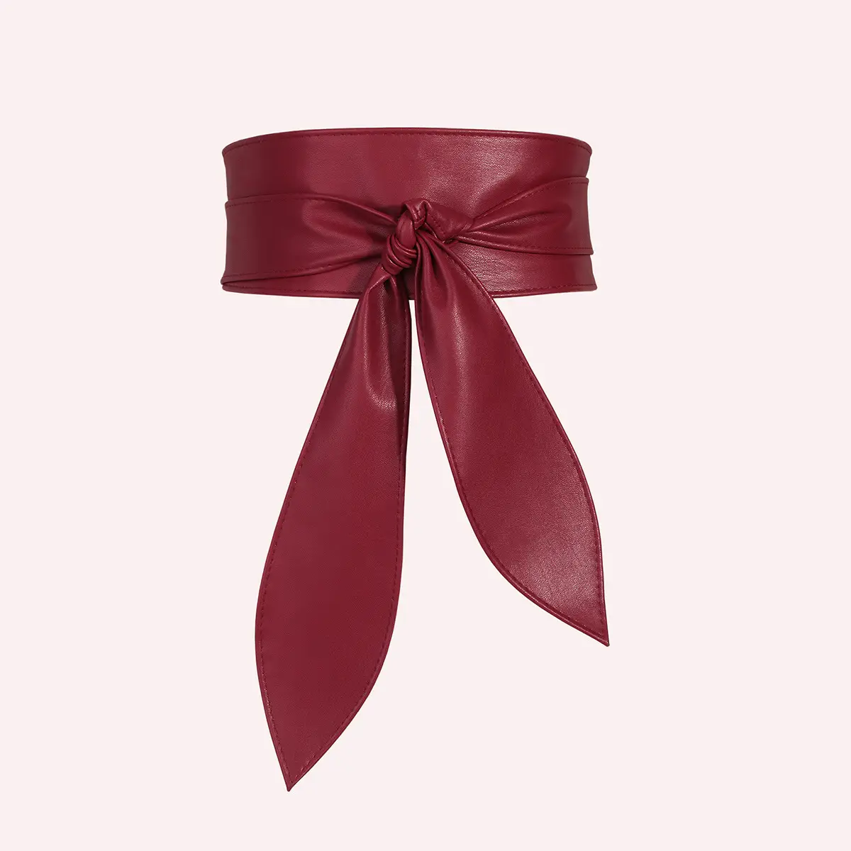 Blue Wide Waist Cover with Bow Ribbon Tie Belt