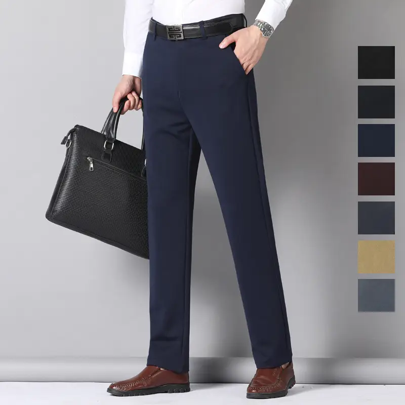 Thick Men's Four-Sided Stretch Trousers Grey - Image 10