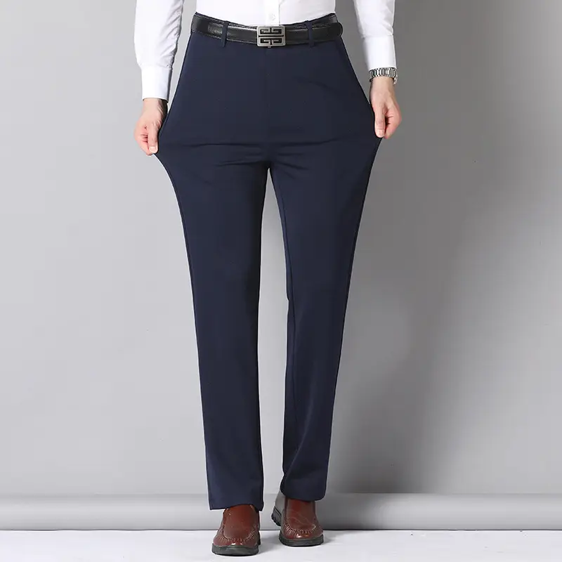 Thick Men's Four-Sided Stretch Trousers Grey - Image 12