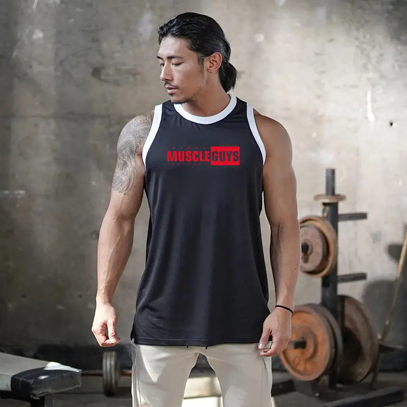 Men's Black Muscle Waistcoat Vest Gym Outdoor Wear - Image 6